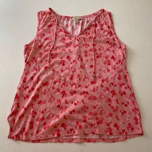 Michael Kors Pink Red Animal Print Sleeveless Blouse Size L